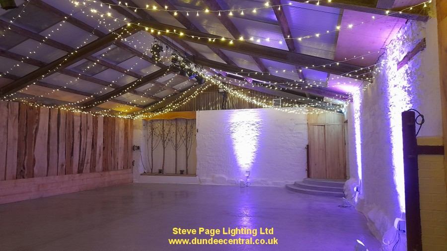 uplighters in the main function space at Backhouse Rossie